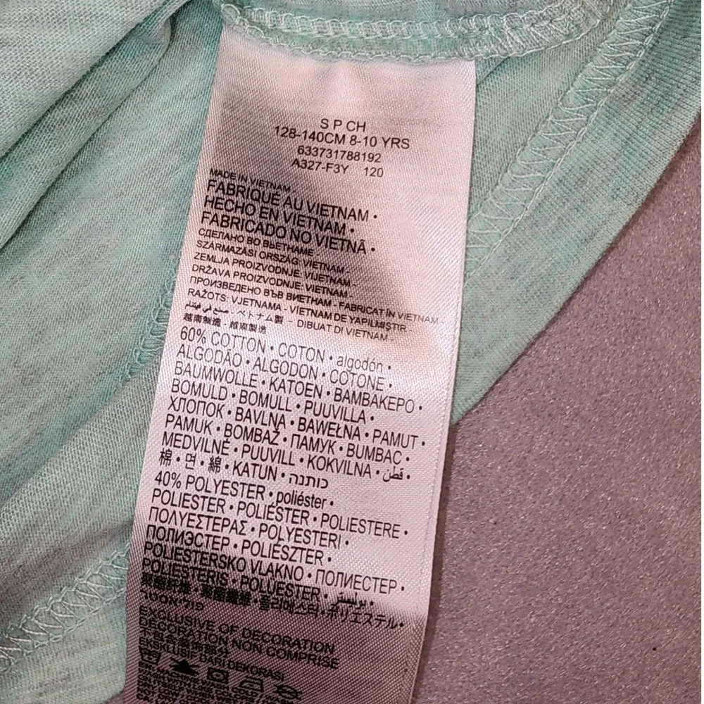 Converse T-Shirt Girls S 8-10 Mint Green Excellent Heathered Crew Neck Tee